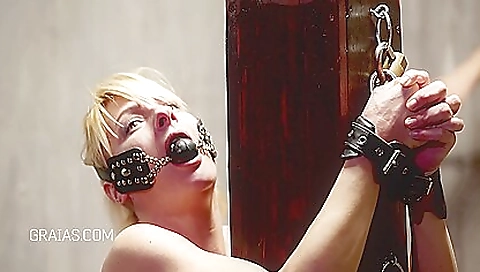 Tattooed blonde is going to get a big dildo in her pussy