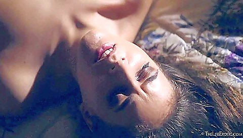 Skinny brunette in a sexy outfit is getting fucked