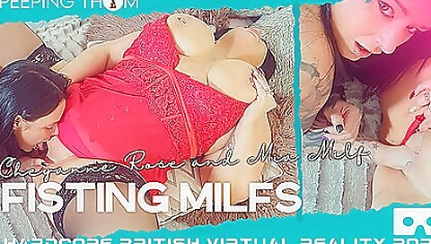 Busty brunette lesbian milf is having lesbian fucking