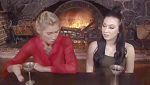 Big booty redhead in a bikini is fucked hard in the desert