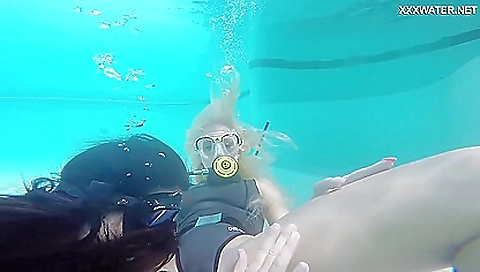 Hungarian lesbian underwater Vodichkina and Farkas