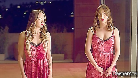 Blonde and brunette hot chicks taking a hot bdsm fuck