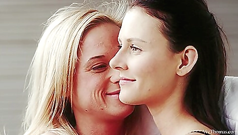 Busty lesbian 18+ threesome with a blonde and brunette girl