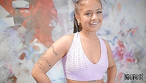 Busty slut in sexy lingerie enjoys her hairy pussy