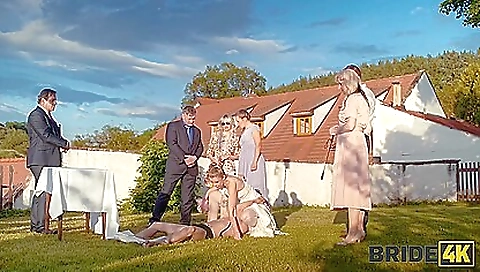 Busty brunette with big tits gets fucked in the public