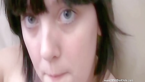 Sexy brunette with a sexy face and natural tits enjoys spanking