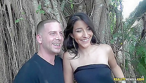 Latina hottie with a nice ass and a nice ass is sliding on a cock