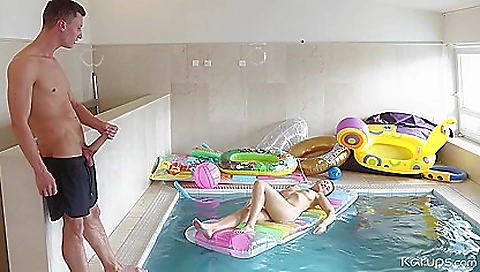 Brunette brunette with a cute face and small boobs