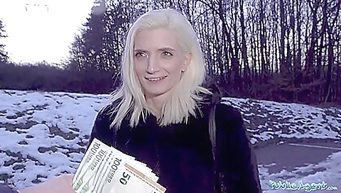 Public Agent Pretty skinny student 18+ receives facial