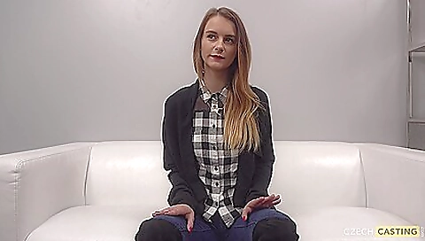 Adela gets a face in her interview on the casting table