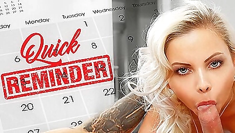 Blonde brunette in vr porn video gets cum in mouth