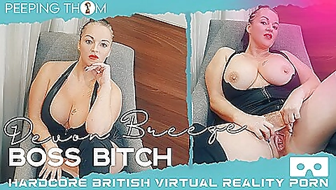 Brunette pornstar fingered and masturbated in front of vr