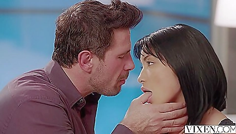 Gorgeous brunette getting fucked in her tight pussy