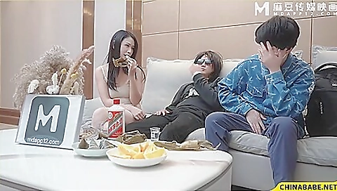 Asian beauty gets on top of her lover and gets cunnilingus