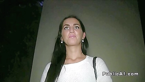 Beautiful girl fucks on the street in a hardcore scene