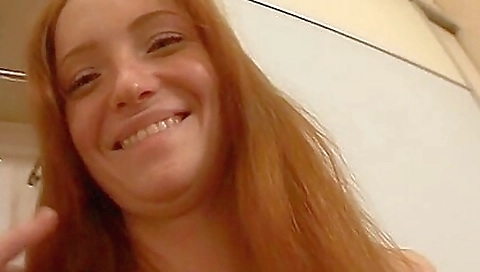 Redhead lingerie maid getting fucked in the hot pov