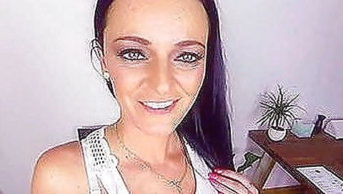 Busty naked solo casting with the gorgeous beauty in black