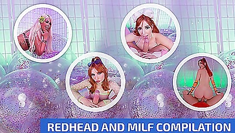 Redheaded MILF with shaved pussy gets her cock deep