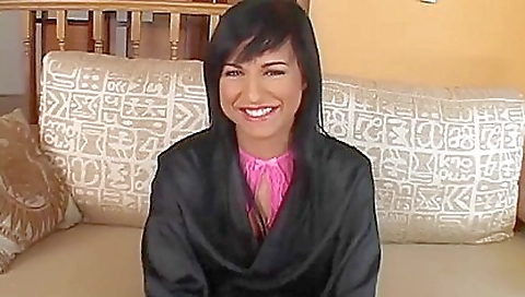 Babe with big ass and two cocks in her mouth and ass in one time