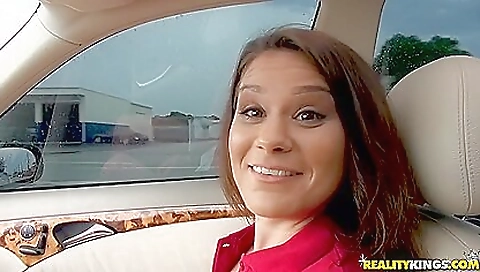 Busty brunette in sexy dress and ass big ass babe jiggling