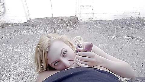 Beautiful blonde prostitute gets her ass nailed by a guy