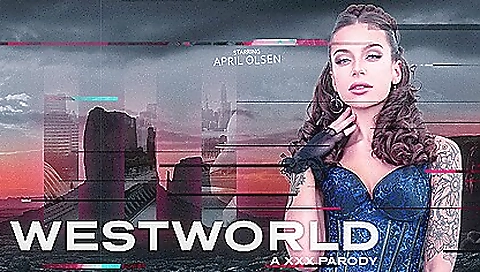 Sexy brunette girl in sexy white stockings and a tattooed face