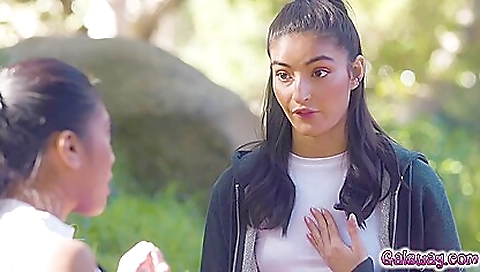 Ember got the chance to taste Gias pussy - Ember Snow