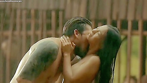 Asian brunette babe in a sexy lingerie shows off her ass